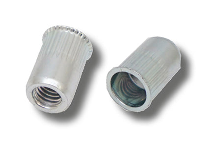 JRP Riveting Products M4 x 10.5 (0.5-2.0) Steel Reduced Head Round Knurled Body Imperial Rivet Nuts (Box of 1500)