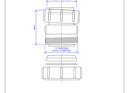 McAlpine T29-LN 1½" Straight Connector Multifit x BSP Coupling nut