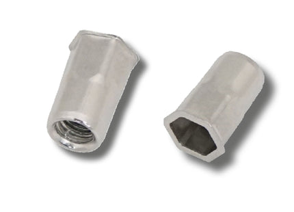 JRP Riveting Products M5 x 13.0 (0.5-2.5) A4 St.Stl Reduced Head Part Hexagon Body Open Rivet Nuts (Box of 1000)