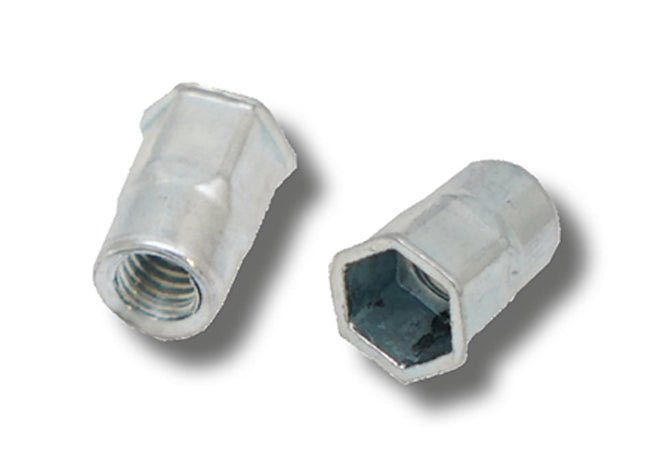 JRP Riveting Products M6 x 16.0 (1.0-3.5) Steel Reduced Head Part Hexagon Body Open JRP Rivet Nuts (Box of 500)