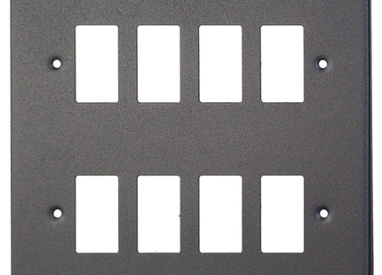 Varilight 8-Gang Grid Plate (Double Twin Plate) Matt Black