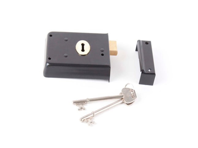Owlett-Jaton Rim Deadlock Blk - 100mm x 76mm - Kx144 (Box of 10)