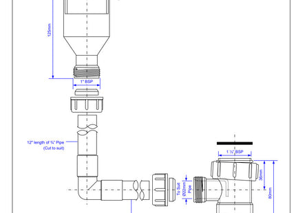 McAlpine TUNKIT-3 WC Overflow Kit with Tun Dish Overflow into flush pipe.