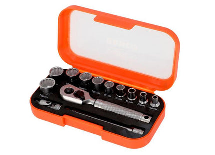 Bahco 1/4in Drive Socket Set, 13 Piece - SBS13MC10.5