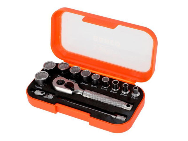 Bahco 1/4in Drive Socket Set, 13 Piece - SBS13MC10.5