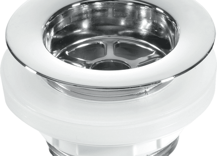 McAlpine BW5 1½" Backnut Bath Waste: 70mm Chrome Plated Plastic Flange x 1½" Tail: Unslotted: Plug