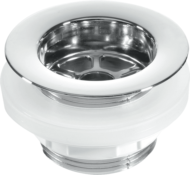 McAlpine BW5 1½" Backnut Bath Waste: 70mm Chrome Plated Plastic Flange x 1½" Tail: Unslotted: Plug