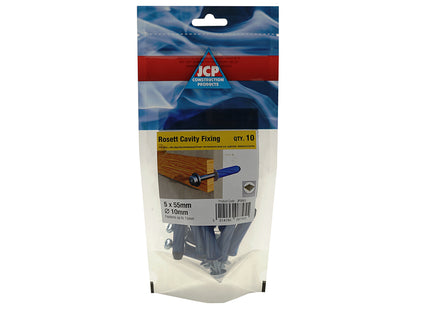 JCP Fixings Rosett Cavity Fixings Blue - M5 x 55mm (Box of 50)