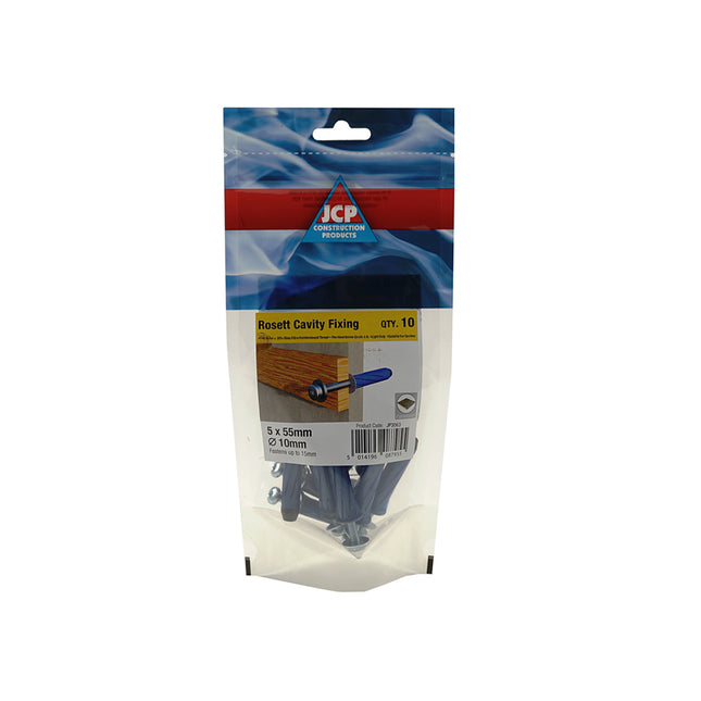 JCP Fixings Rosett Cavity Fixings Blue - M5 x 55mm (Box of 50)