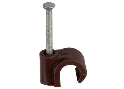 Unifix Brown Round Cable Clips - 7.0mm (Box of 1000)