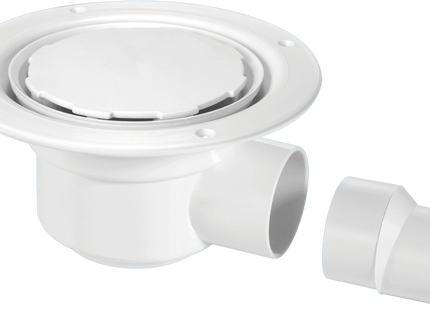McAlpine TSG50WH-NSC 50mm Water Seal Trapped Gully, Clamp Ring and Cover Plate, 2" Horizontal Outlet and 2" x 1½" Socket Reducer
