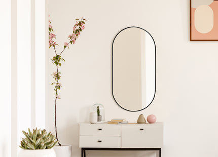 Anderson Black Oval Metal Wall Mirror  90 x 50cm