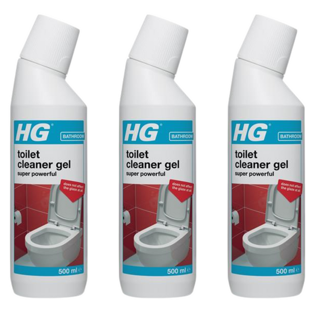 HG Toilet Cleaner Gel Super Power 500ml (Pack of 3)