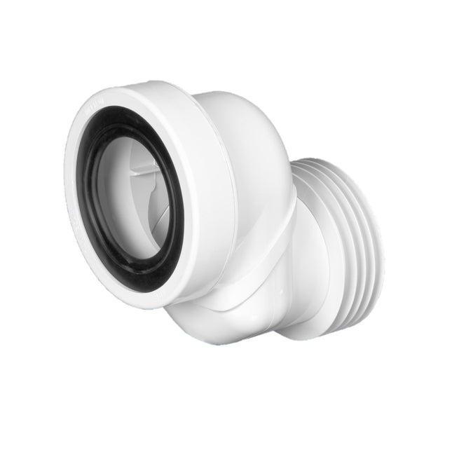 McAlpine WCLO-6 Offset WC Connector 6cm | Durable ABS Construction | Ideal for Misaligned Toilet Pan Installations | Easy Fit Design