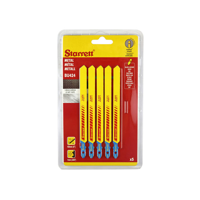 Starrett Jigsaw Blades Metal - 105 x 9.55 x 1.05mm, 24TPI - STRJB10524