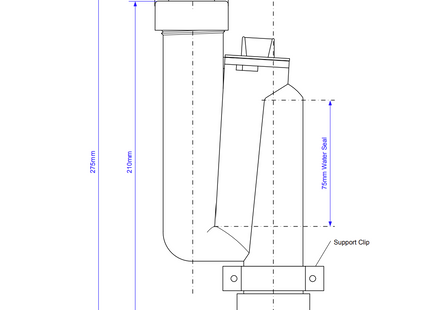 McAlpine OBT1-CO 19/23mm Inlet and Outlet x 75mm Water Seal Multifit Outlet Offset Trap