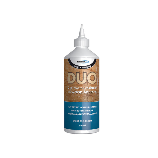 Bond-It Duo 2 In 1 Wood Glue. White. Size 500ml. (Box of 20)