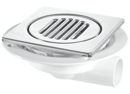 McAlpine USG3-T150SS Untrapped Gully. Tile/Grating with removable Grid, 1½" Horizontal Outlet