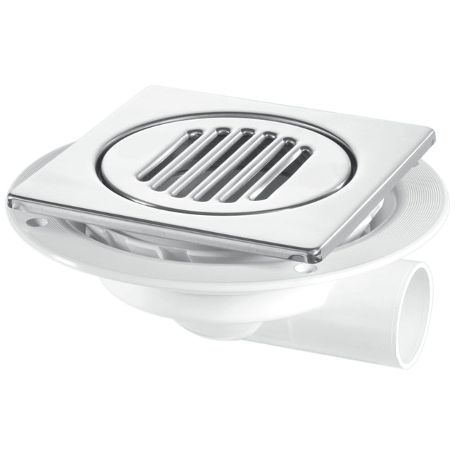 McAlpine USG3-T150SS Untrapped Gully. Tile/Grating with removable Grid, 1½" Horizontal Outlet