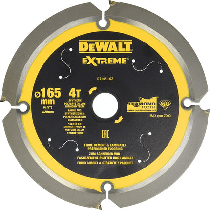 DEWALT Extreme Pcd Fibre Cement Saw Blade 165 X 20Mm X 4T