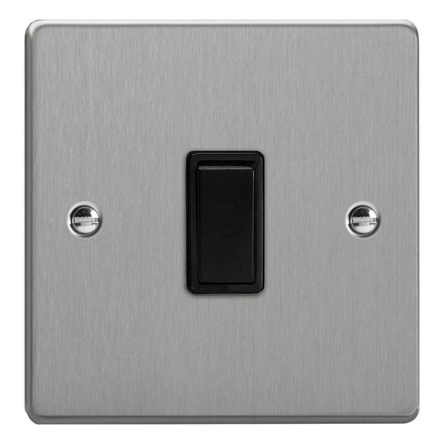 Varilight 1-Gang 10A 1- Or 2-Way Rocker Switch Brushed Silver