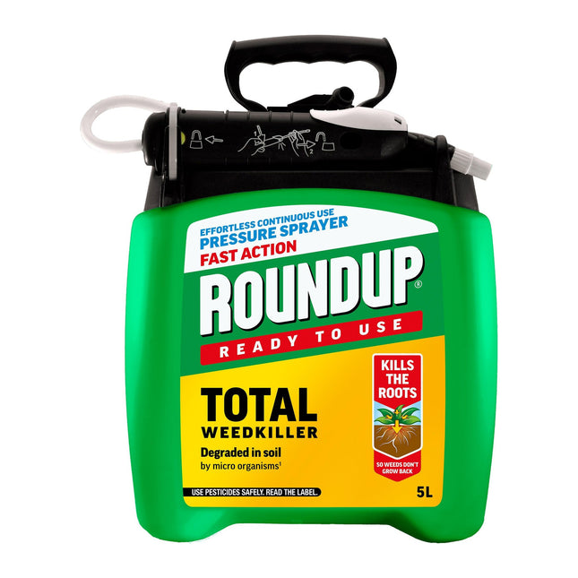 Roundup Fast Action Weedkiller Pump 'N Go Spray Kills Weeds & Roots with Visible Results in 1-2 Days 5 Litre