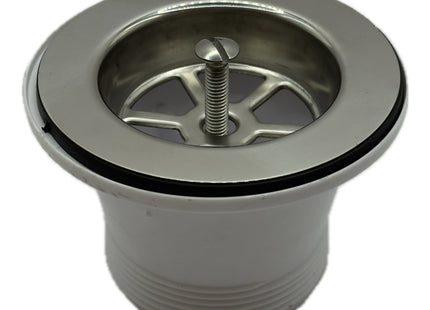 McAlpine BSW21P Centre Pin Sink Waste: 85mm Stainless Steel Flange with Plug
