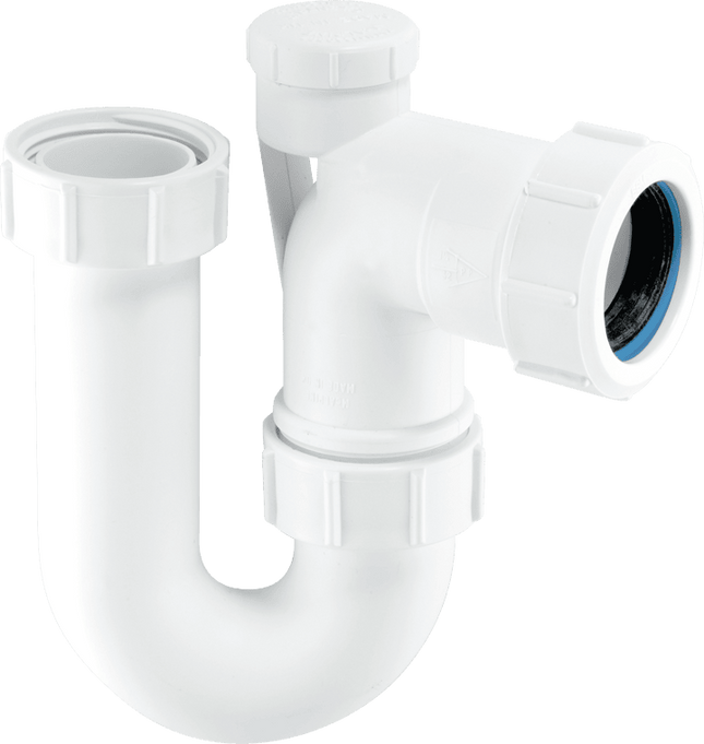 McAlpine SA10V 1¼" 75mm Water Seal Tubular Swivel Anti-Syphon (Silentrap) 'P' Trap with Universal Outlet