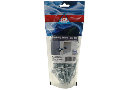 JCP Fixings Metalfix Self-Drilling Screws Light Section DIN 7504K Bright Zinc Plated - 5.5 x 50mm (Box of 750)
