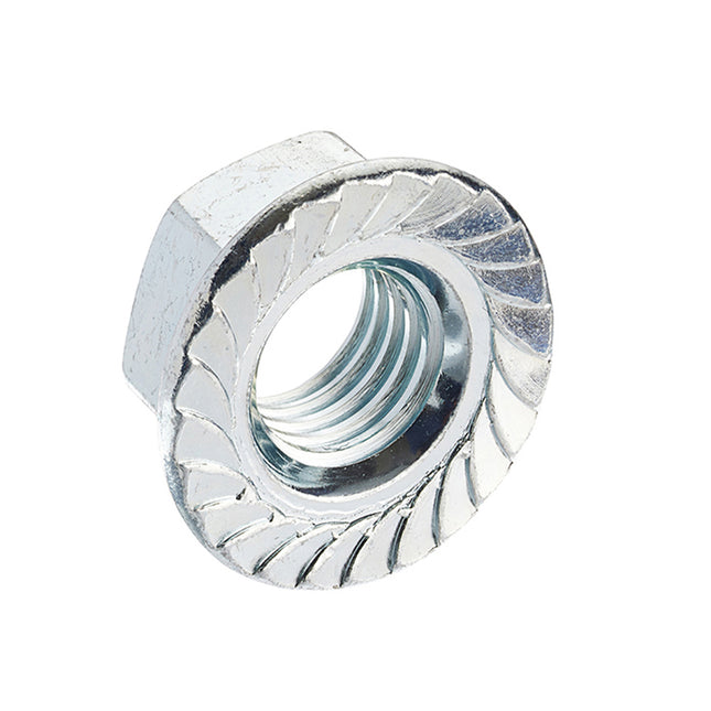 Unifix Class 6 Serrated Flange Nuts DIN 6923 Bright Zinc Plated - M6 x 1.00 (Box of 3000)