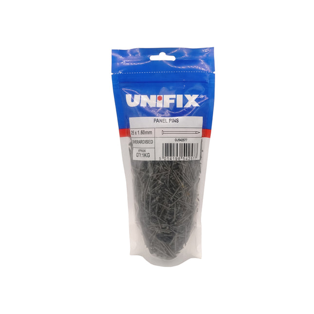 Unifix Sherardised Panel Pins - 30 x 1.60mm (1Kg Bag) (Box of 5)