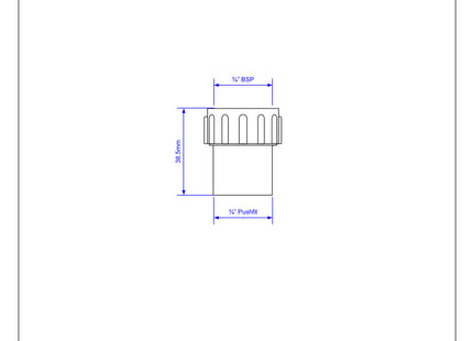 McAlpine R6 ¾" Straight Female Overflow Coupling with fixed nut