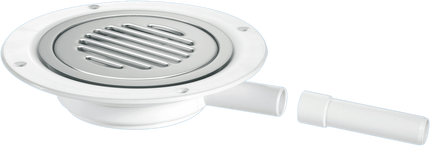 McAlpine USG1SS-SL-NSC Untrapped Gully, Clamp Ring and Cover Plate, 22mm Horizontal Plain Outlet for use with pumped waste