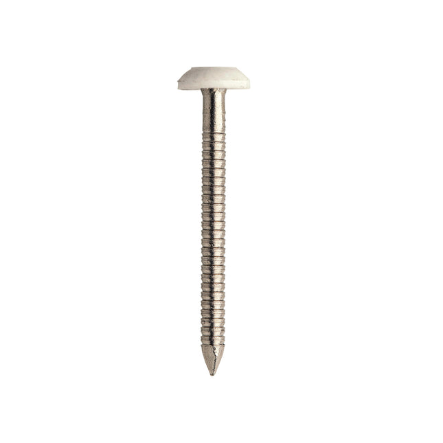 JCP Fixings A4-316 Stainless Steel Plastic Headed Nails White Top - 40 x 2.00mm (Box of 250)