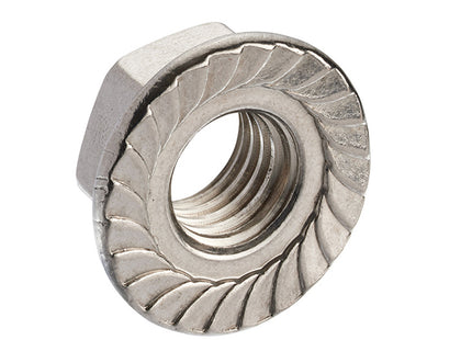 Unifix A2-304 Stainless Steel Serrated Flange Nuts DIN 6923 - M6 x 1.00 (Box of 200)