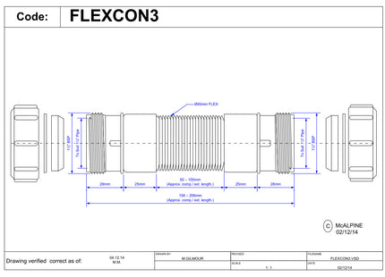 McAlpine FLEXCON3 1¼" Flexible Fitting - Universal x Universal