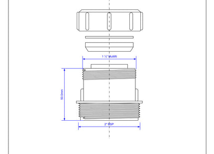 McAlpine ZT31M Straight Connector 1½" Multifit x 2" BSP Male thread