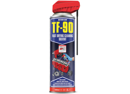 Action Can TF-90 Fast Drying Cleaning Solvent Twin Spray 500ml - Q99TF90005000015000 - Fast Cleaning Solution