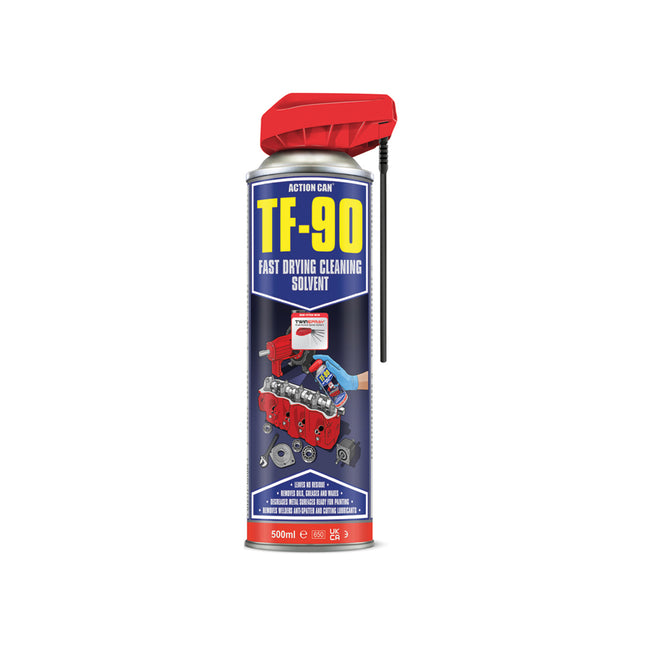 Action Can TF-90 Fast Drying Cleaning Solvent Twin Spray 500ml - Q99TF90005000015000 - Fast Cleaning Solution
