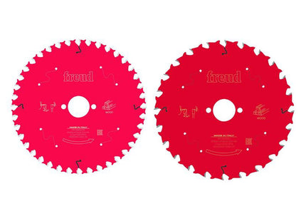 Freud Wood Circular Saw Blade 2 Pack 190 X 30 X 2.4Mm X 24T / 40T
