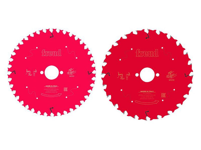 Freud Wood Circular Saw Blade 2 Pack 190 X 30 X 2.4Mm X 24T / 40T