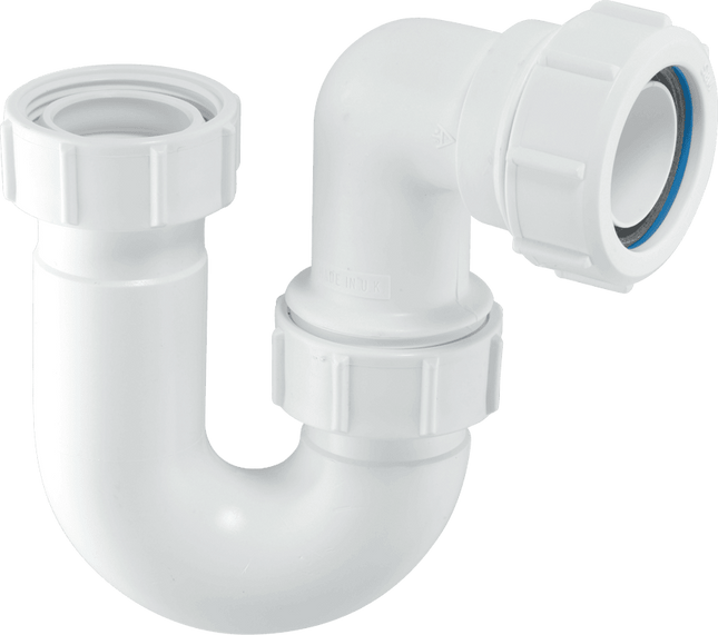 McAlpine BT3 75mm Water Seal Tubular Low Inlet Swivel 'P' Trap with 1¼" Multifit Outlet
