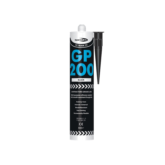 Bond-It General Purpose Gp200 Silicone Sealant. Black. Size Eu3. (Box of 25)