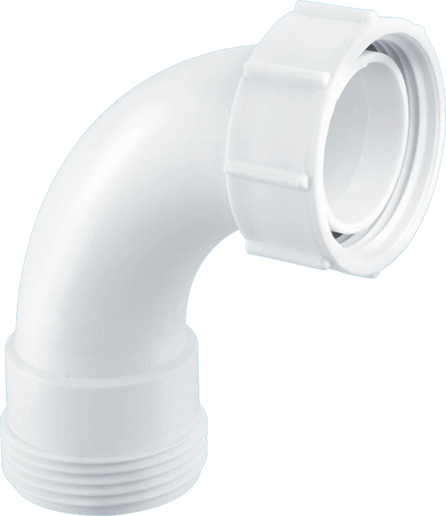 McAlpine S1 1¼" 90° Bend - BSP Male Thread x BSP Coupling Nut