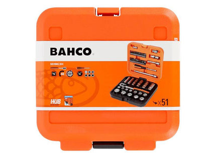 Bahco S51MC3H 3/8in Drive Standard and Deep Socket & 1/4in Bit Set, 51 Piece - S51MC3H - Perfect for Mechanics