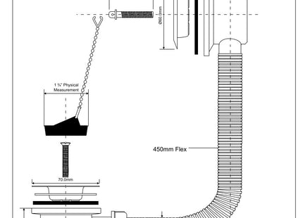 McAlpine Chrome Plated Combined Bath Waste and Overflow 1.5'' FBW2P