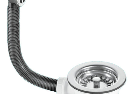 McAlpine BSWCLS-OFSS 1½" Basket Strainer Waste and Overflow: 113mm Stainless Steel Flange: Spring-Loaded Plug: Chrome Plated Overflow Grid: Centre Pin Model