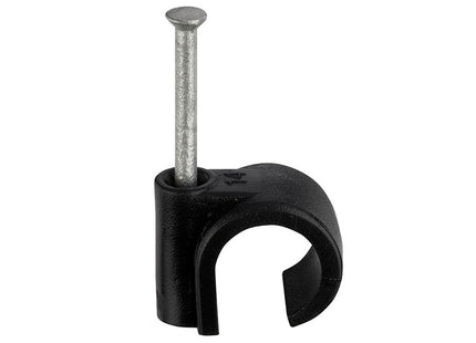 Unifix Black Round Cable Clips - 14.0mm (Box of 100)
