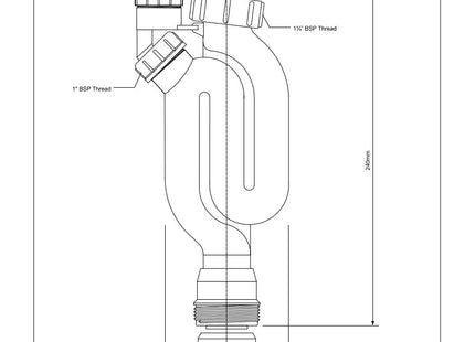 McAlpine X10V 75mm Water Seal Straight Through Anti-Syphon (Silentrap) Trap with 1¼" Multifit Outlet and Cleaning Eye