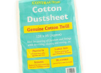 12Ft X 9Ft Cotton Dust Sheet - CDS1E - Protect Your Floors